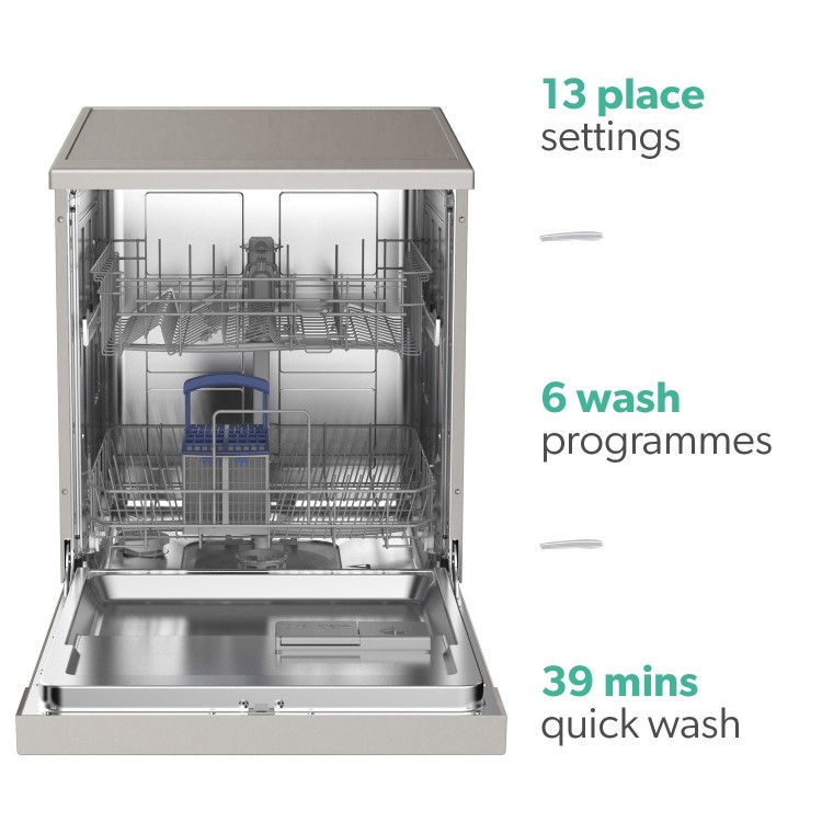 Refurbished Hisense HS60240XUK 13 Place Freestanding Dishwasher Stainless Steel
