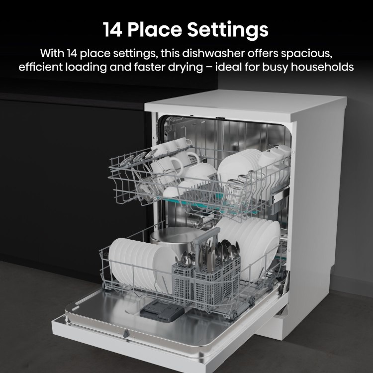 Hisense Hi4 Freestanding Dishwasher - Auto dry B-Rated White
