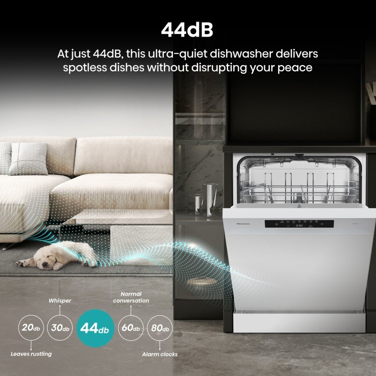 Hisense Hi4 Freestanding Dishwasher - Auto dry B-Rated White