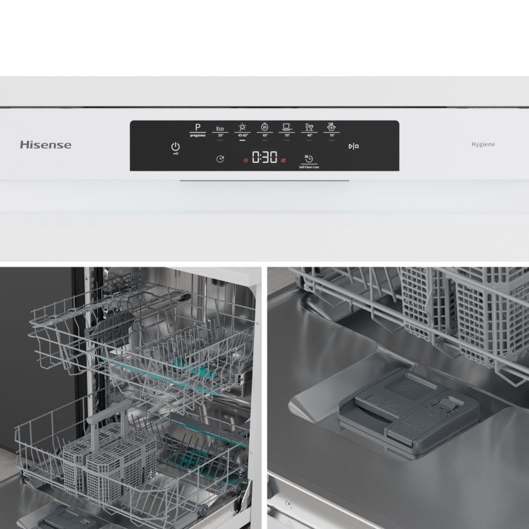 Hisense Hi4 Freestanding Dishwasher - Auto dry B-Rated White