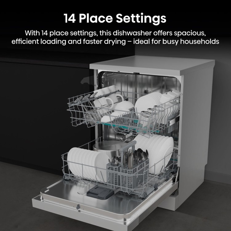 Hisense Hi4 Freestanding Dishwasher - Auto dry B-Rated Silver