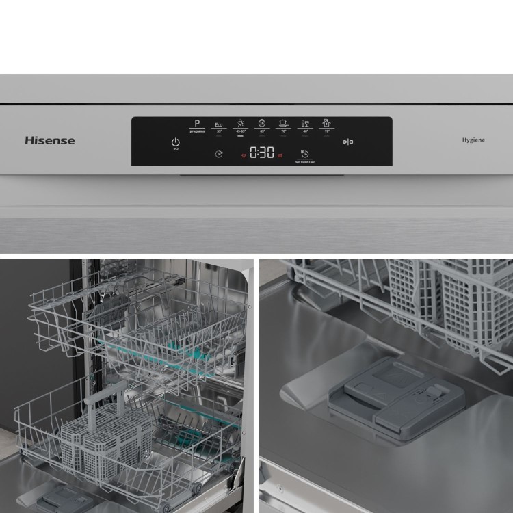 Hisense Hi4 Freestanding Dishwasher - Auto dry B-Rated Silver