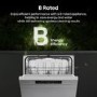 Hisense Hi4 Freestanding Dishwasher - Auto dry B-Rated Silver