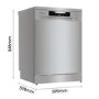 Refurbished Hisense Hygiene HS643D60XUK 16 Place Freestanding Dishwasher Stainless Steel
