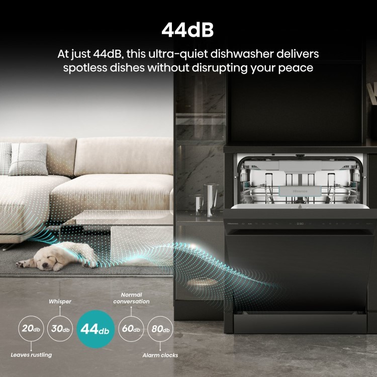 Hisense Hi6 Freestanding Dishwasher - WiFi-enabled A-Rated Black