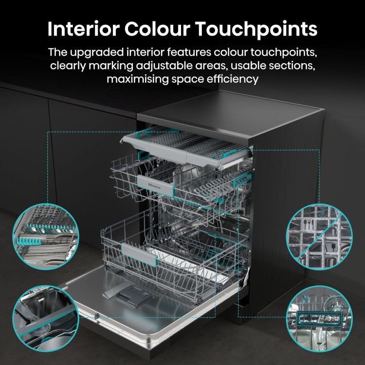 Hisense Hi6 Freestanding Dishwasher - WiFi-enabled A-Rated Black