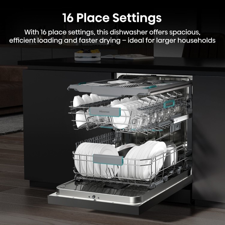 Hisense Hi6 Freestanding Dishwasher - WiFi-enabled A-Rated Black