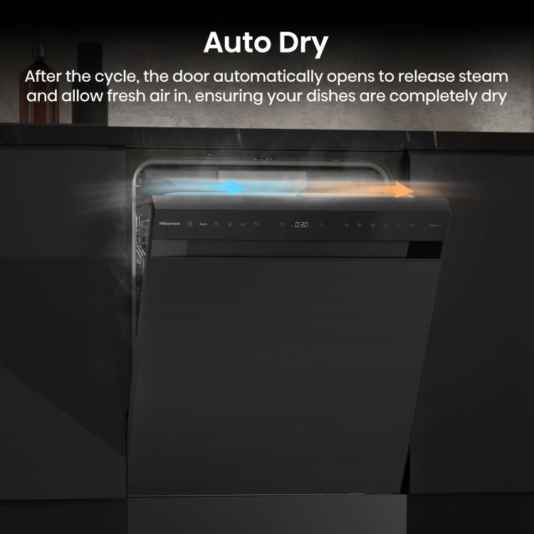 Hisense Hi6 Freestanding Dishwasher - WiFi-enabled A-Rated Black
