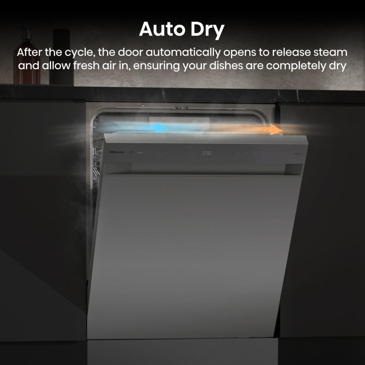 Hisense Freestanding Dishwasher - WiFi-enabled A-Rated Silver