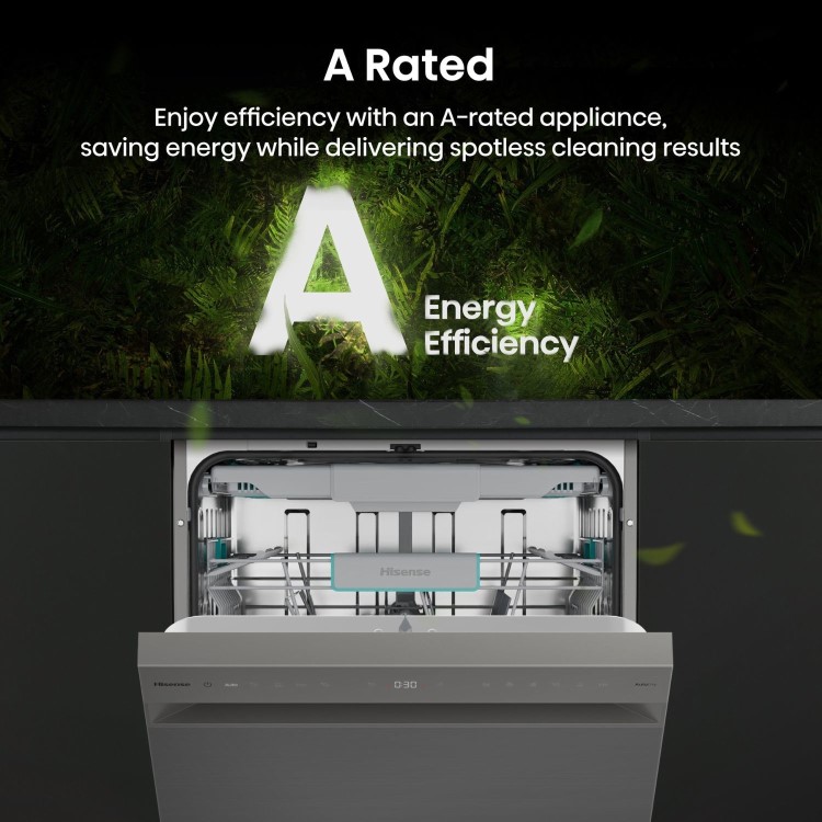 Hisense Freestanding Dishwasher - WiFi-enabled A-Rated Silver