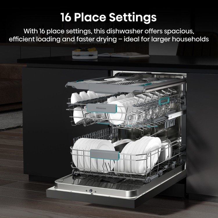 Hisense Freestanding Dishwasher - WiFi-enabled A-Rated Silver