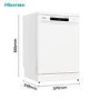 Hisense Hi6 Freestanding Dishwasher - Smart Wi-Fi, C-Rated, White