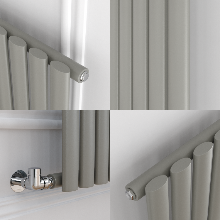 Sorrento Smoked Stone Horizontal Oval Designer Radiator 600x413mm Single Panel 1103 BTU