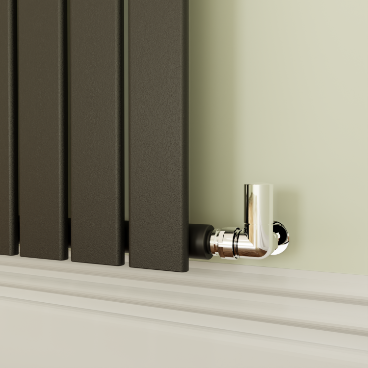 Riace Midnight Black Horizontal Flat Designer Radiator 800x612mm Single Panel 1430 BTU