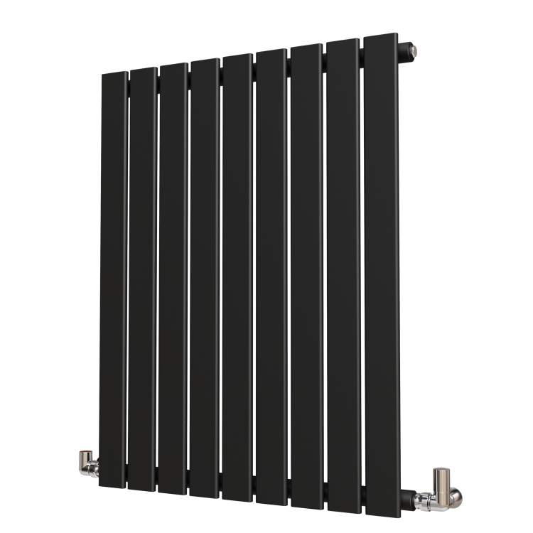 Riace Midnight Black Horizontal Flat Designer Radiator 800x612mm Single Panel 1430 BTU