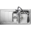 1.5 Bowl Chrome Stainless Steel Kitchen Sink with Reversible Drainer - Rangemaster Houston