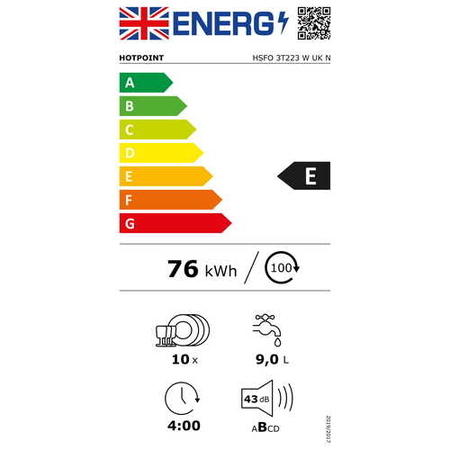 Hotpoint 3D Zone Wash Freestanding Slimline Dishwasher - White