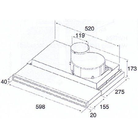 Refurbished Hotpoint HSFX 60cm Telescopic Cooker Hood Stainless Steel
