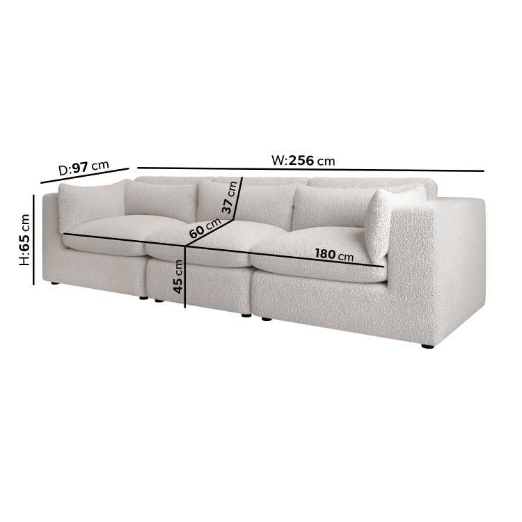4 Seater Sofa and Love Seat Set in Beige Boucle - Hudson