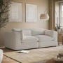 Beige Boucle 3 Seater Sofa - Hudson