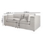 Beige Boucle 3 Seater Sofa - Hudson