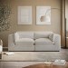 Beige Boucle 3 Seater Sofa - Hudson