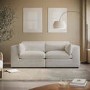 Beige Boucle 3 Seater Sofa - Hudson