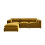 Large Mustard Velvet Reversible 4 Seater Chaise Corner Sofa - Hudson