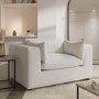 Chaise Corner Sofa and Love Seat Set in Beige Boucle - Hudson