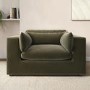 ALMOST PERFECT - Hudson Khaki Green Velvet Cuddle Chair