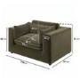 Khaki Green Velvet Cuddle Chair - Hudson