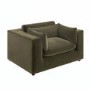 Khaki Green Velvet Cuddle Chair - Hudson
