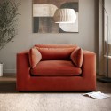 A2/HSN010 ALMOST PERFECT - Hudson Orange Velvet Cuddle Chair