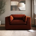HSN010 Burnt Orange Velvet Cuddle Chair - Hudson