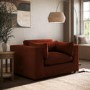 Burnt Orange Velvet Cuddle Chair - Hudson