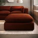 Burnt Orange Velvet Footstool - Hudson