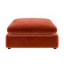 Burnt Orange Velvet Footstool - Hudson