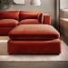 Burnt Orange Velvet Footstool - Hudson