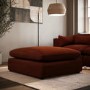 Burnt Orange Velvet Footstool - Hudson