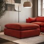 Burnt Orange Velvet Footstool - Hudson