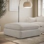 Beige Boucle Footstool - Hudson