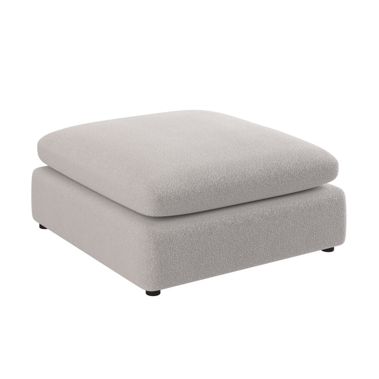 Beige Boucle Footstool - Hudson