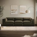 HSN013 Large Khaki Green Velvet 4 Seater Sofa - Hudson