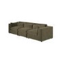 Large Khaki Green Velvet 4 Seater Sofa - Hudson