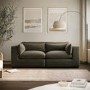 Khaki Green Velvet 3 Seater Sofa - Hudson