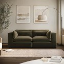 HSN014 Khaki Green Velvet 3 Seater Sofa - Hudson
