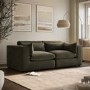 Khaki Green Velvet 3 Seater Sofa - Hudson