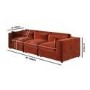 Large Burnt Orange Velvet 4 Seater Sofa - Hudson