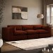 Large Burnt Orange Velvet 4 Seater Sofa - Hudson