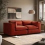 Burnt Orange Velvet 3 Seater Sofa - Hudson